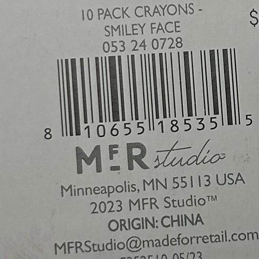 MFR Studio 10 Pack Colorful Smile Face Crayons