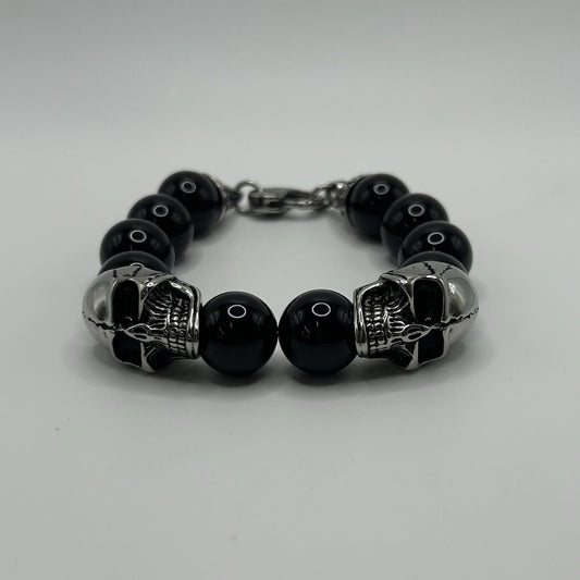 Invicta Jewelry Genuine Stone Black Onyx Bracelet 9.5