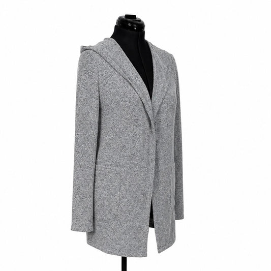 J for Justify Young Contemporary Light Gray Lightweight Hooded Cardigan (L)