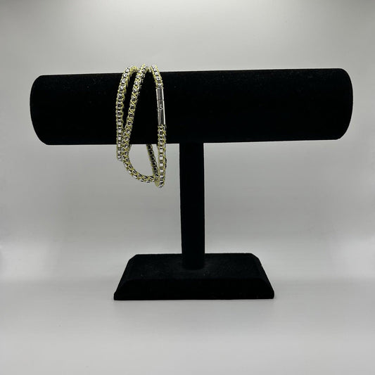 Invicta Jewelry Stainless Steel & Yellow/Silver Nylon Chord Box Chain Necklace