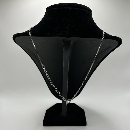 Lovita & Co. Silver Color Long Chain Peace Sign Charm Necklace