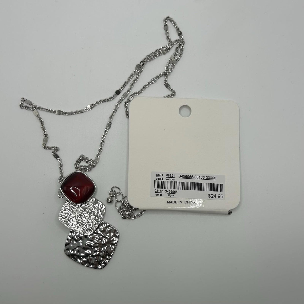 Christopher & Banks Long Cat’s Eye Wishful Red Necklace