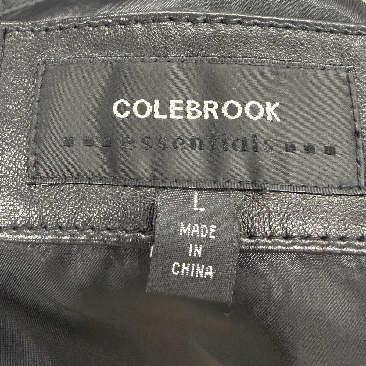 Colebrook Essentials Black Leather Blazer Jacket (L)