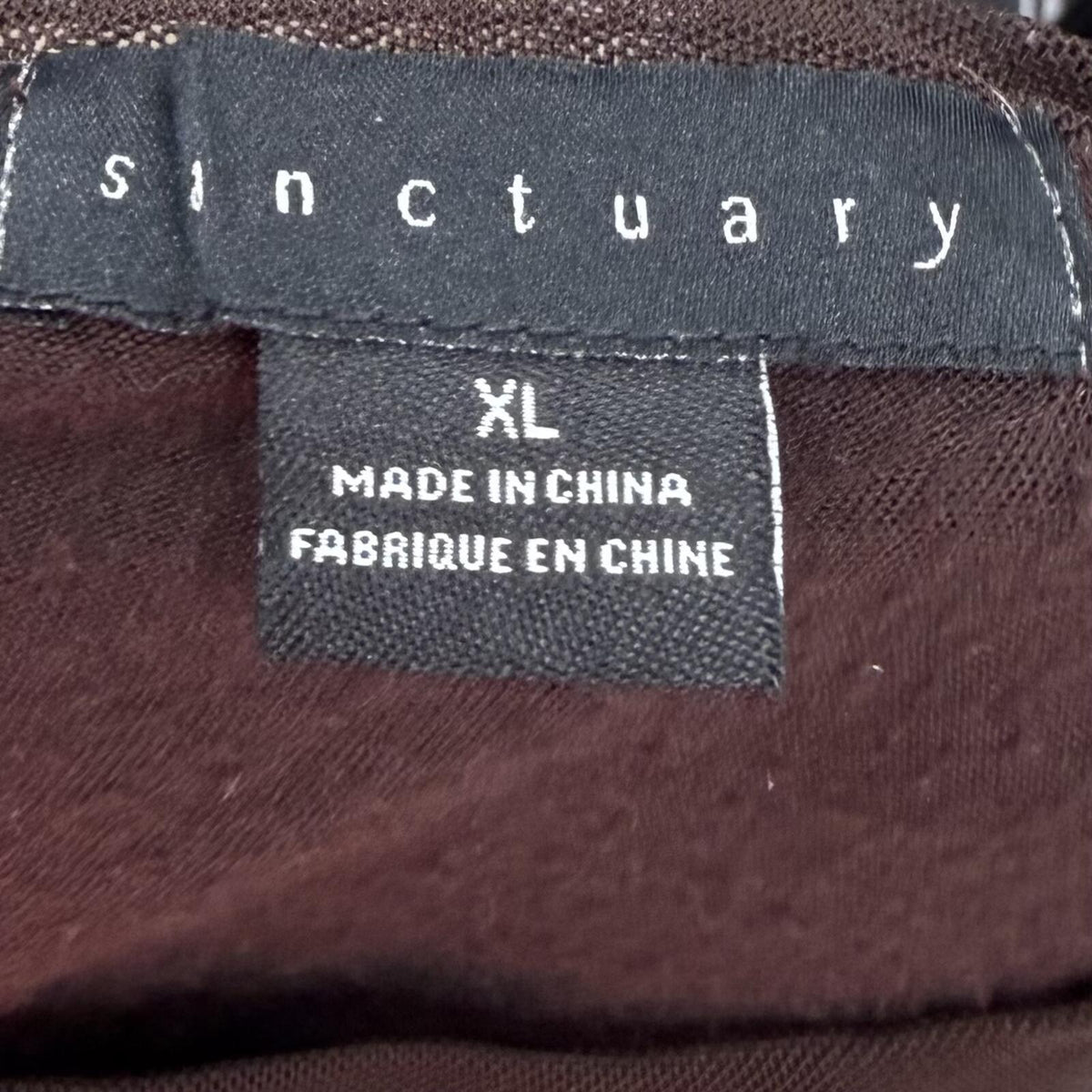Sanctuary Brown Long Sleeve Mesh Top (XL)