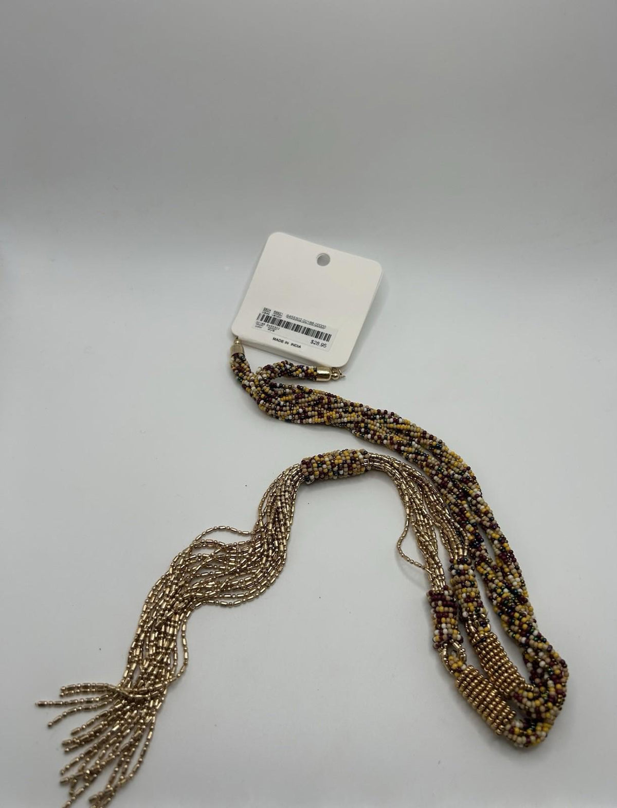 Christopher & Banks Long Seed Multi Colored Seed Beaded Y Neck Necklace