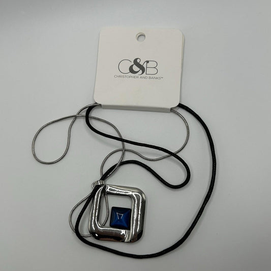 Christopher & Banks Cat’s Eye Drop Corded Enchanted Blue Necklace