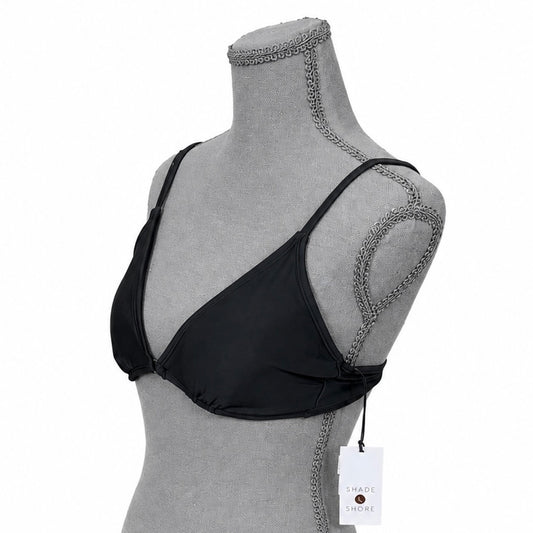 Shade & Shore Black Bikini Top with Gold Accents and Removable Pads (S)