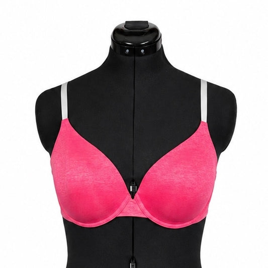 Victorias Secret Pink & Black Soft Semi Demi Underwire Bra (36DD)