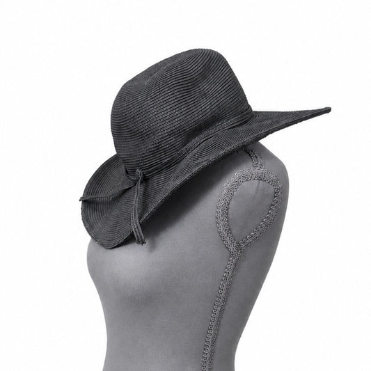 Black Braided Wide Rimmed Sunhat