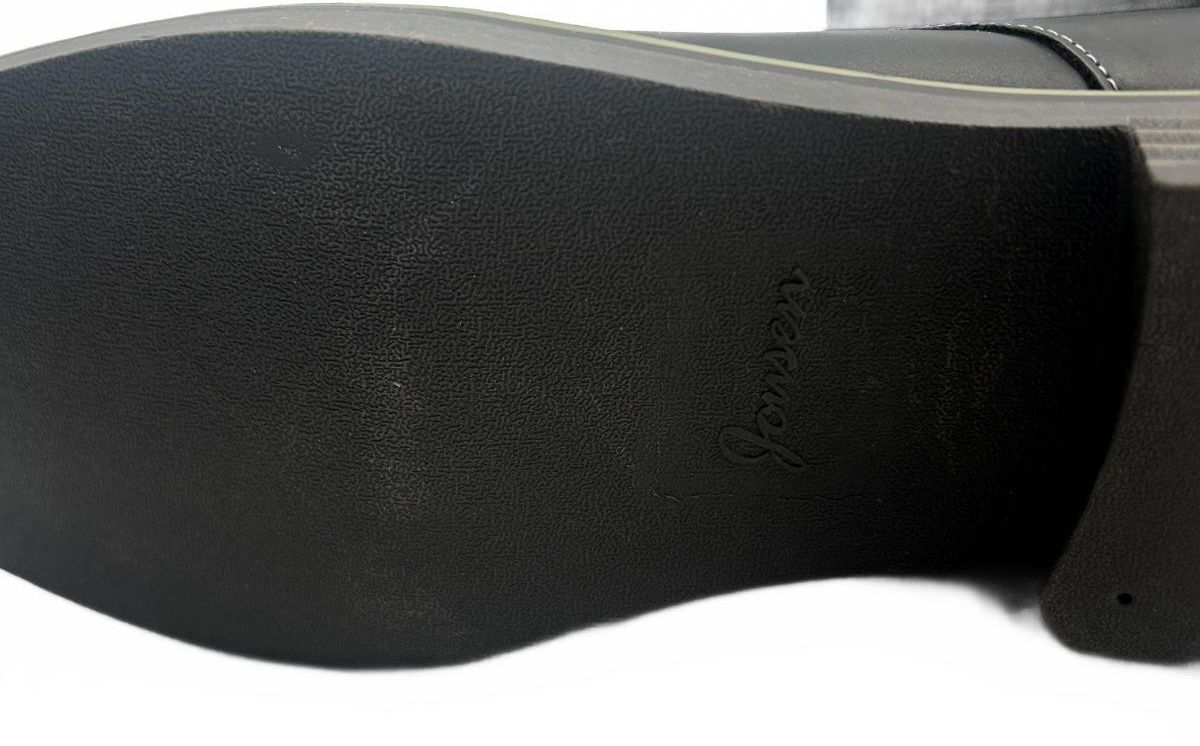 Jousen Milan Black Leather Plain Toe Derby Lace Up Dress Shoe (M 13)