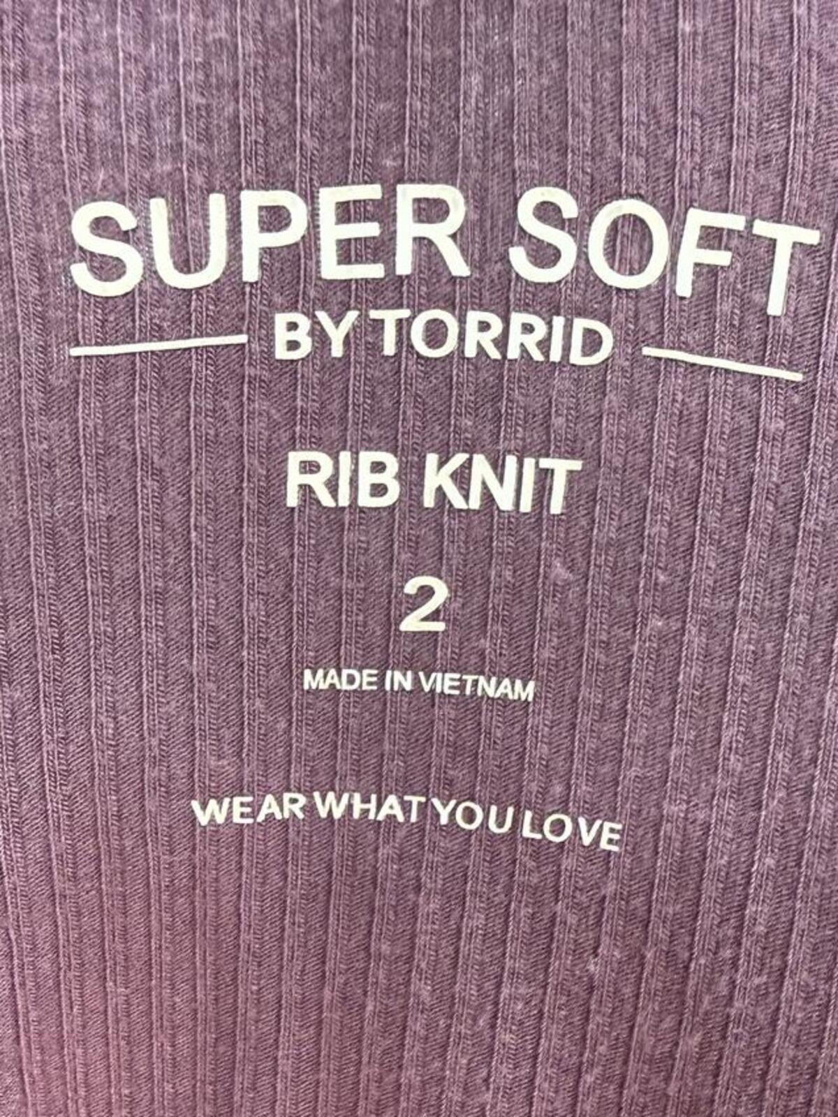 Torrid Super Soft Rib Knit Maroon Short Sleeve Top (2X)