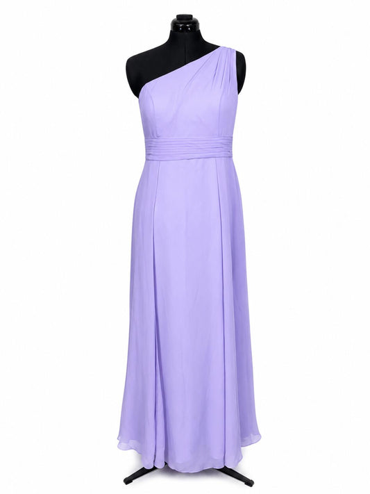 Azazie Dallas Lilac Chiffon A-Line One Shoulder Bridesmaids Dress (Size 14)