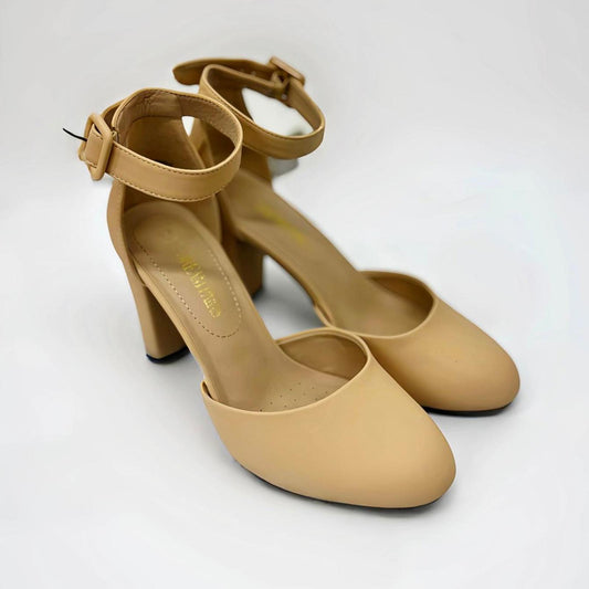 Dream Paris Nude High Heel Ankle Strap Closed Toe Pumps (US Women's 8.5)