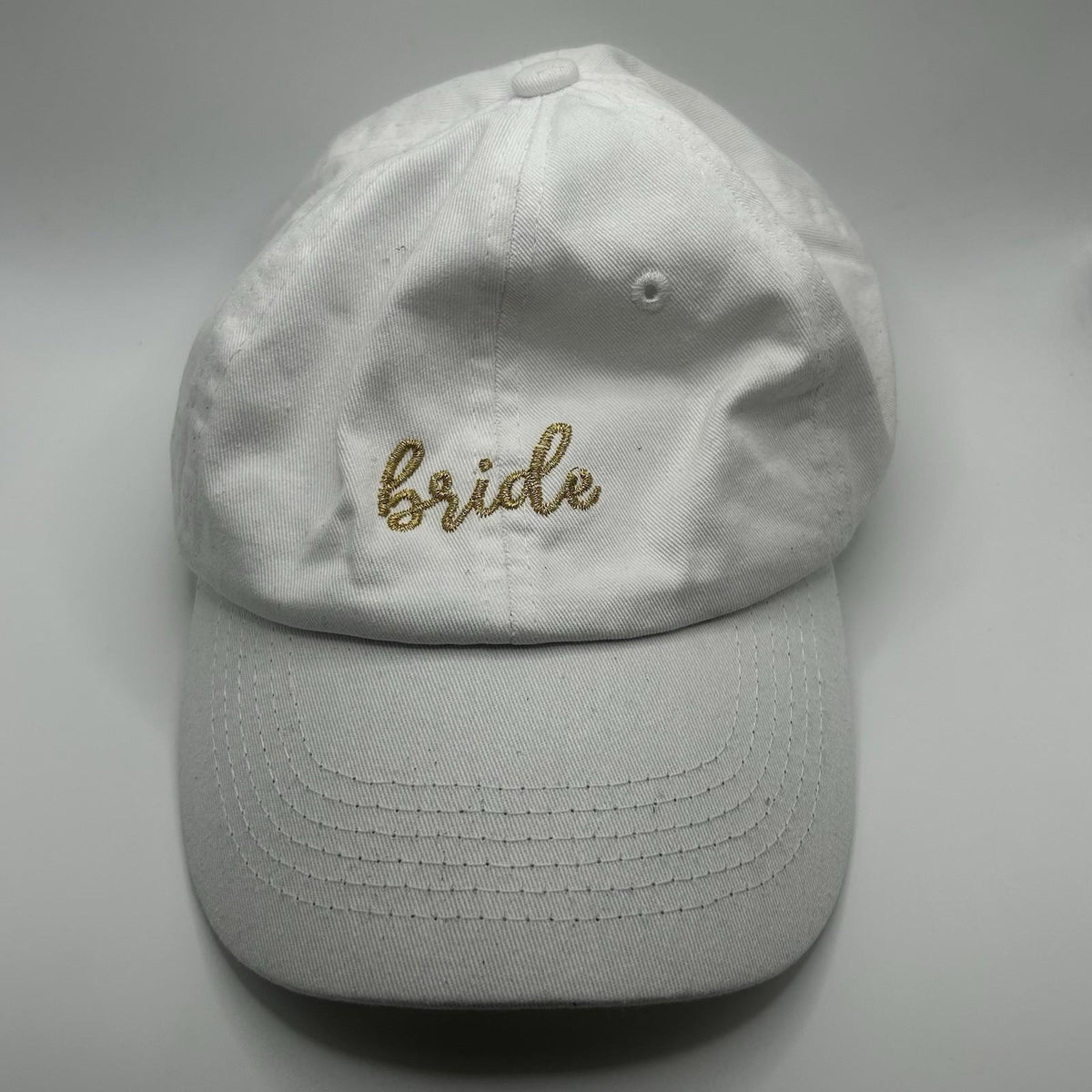 White and Gold "Bride: Baseball Hat