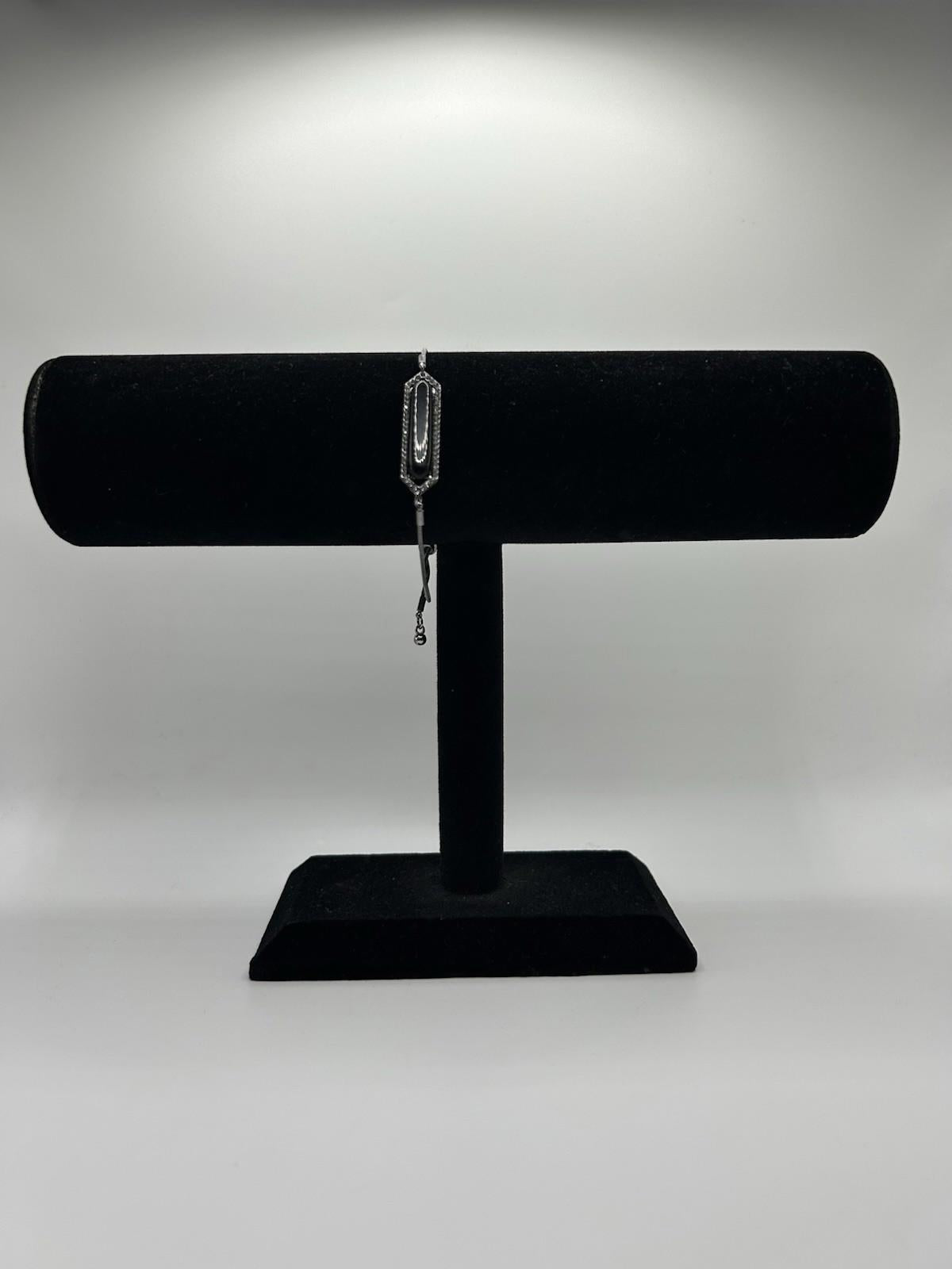 Lovita Black Stone w/ Crystal Boarder Toggle Bracelet