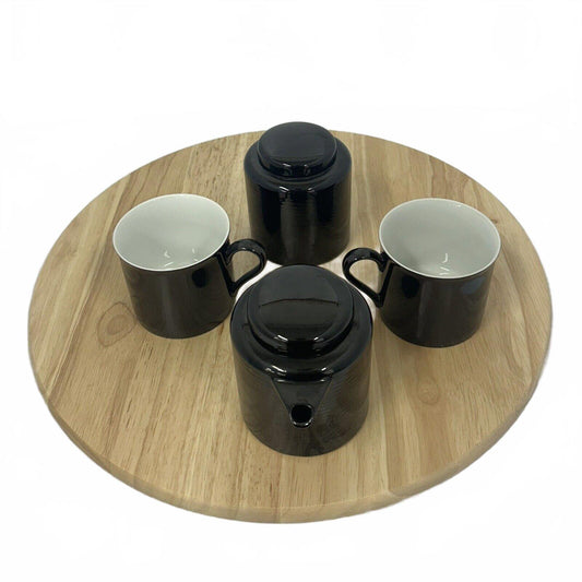 DANSK Midnight Black 4 Piece Tea Set