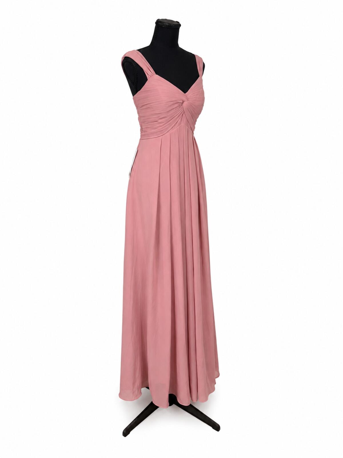Azazie Kaitlynn Dusty Rose Chiffon Empire Ruched Bridesmaids Dress (Size 6)