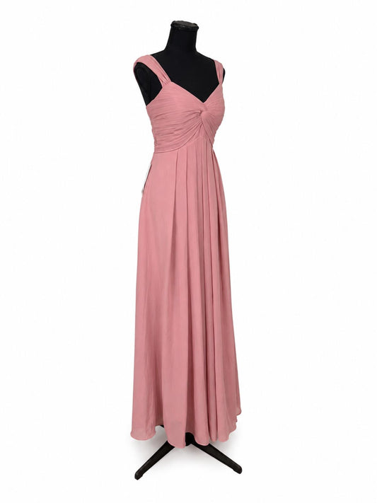 Azazie Kaitlynn Dusty Rose Chiffon Empire Ruched Bridesmaids Dress (Size 6)