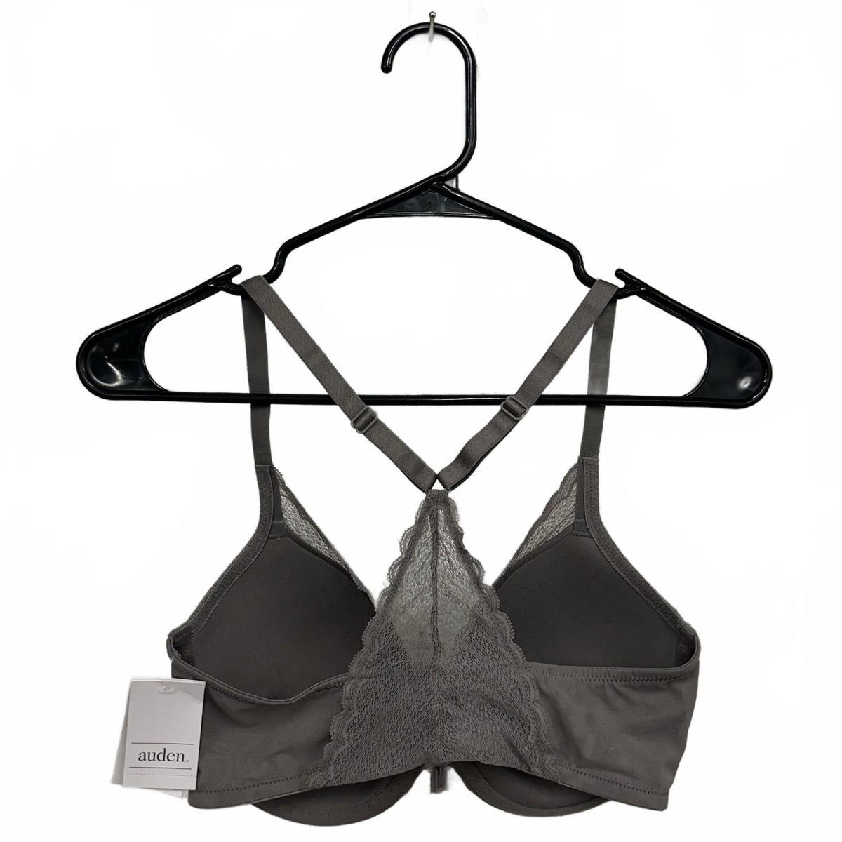 Auden Gray Lightly Lined Demi Coverage Racerback Bra (34DD)