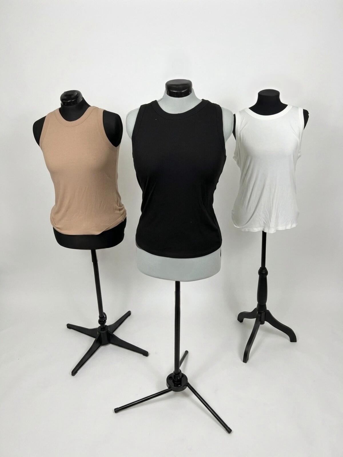Dokotoo Neutrals (Black, White, Nude) Tank Top Set 3 Count (XL)