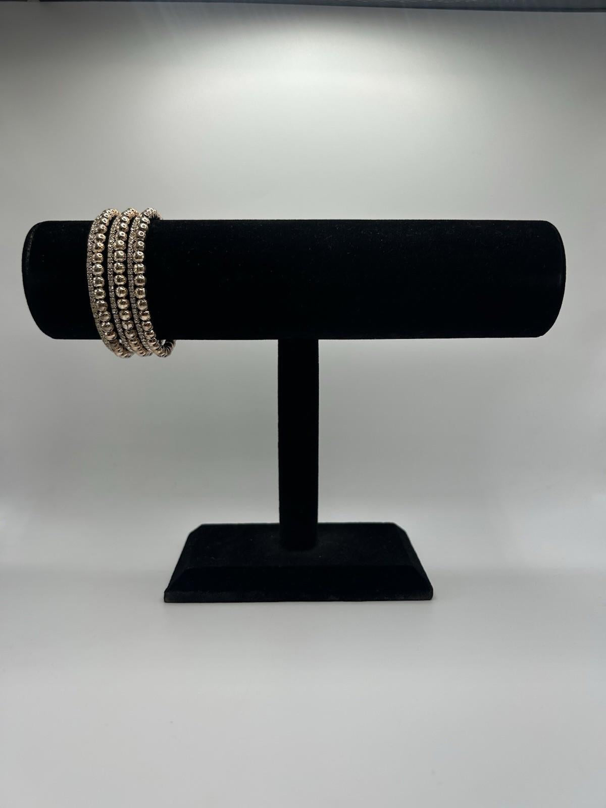 Lovita & Co. Crystal Accented 6 Layered Cuff Gold Colored Bracelet
