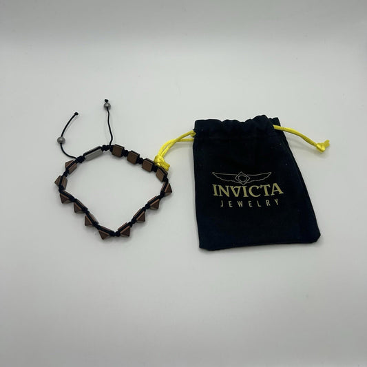 Invicta Brown Stainless Steel & Hematite Adjustable Bracelet