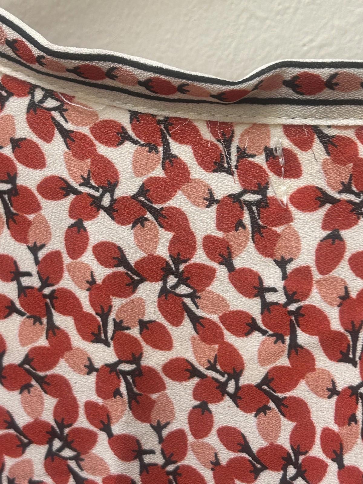 Max Studio Pink & Red Strawberry Patterned Knee Length Smocked Dress (S)