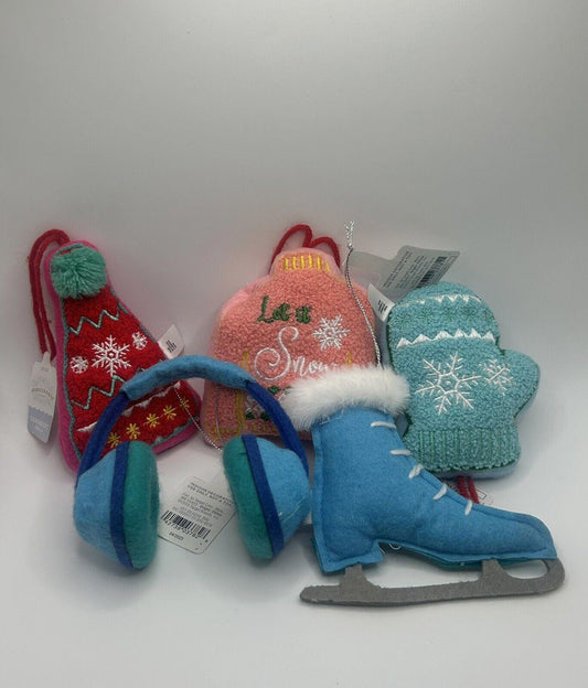 Wondershop Winter Plush Ornament Set 5 Count