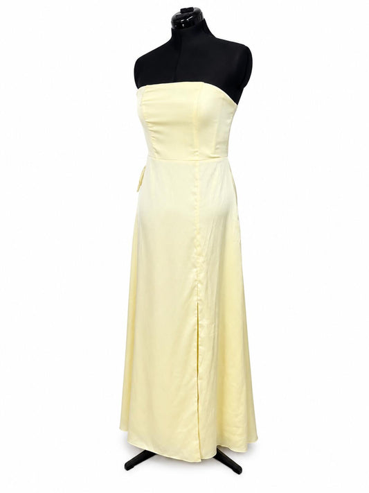 Azazie Wren Lemon Sorbet Stretch Satin A-Line Bridesmaids Dress (Size 10)