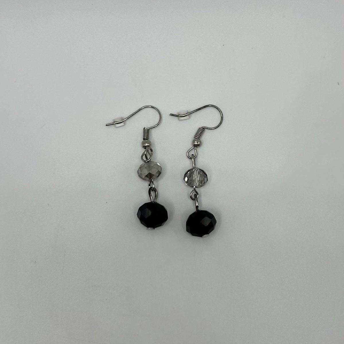 Lovita & Co. Black & Silver Beaded Dangly Earrings