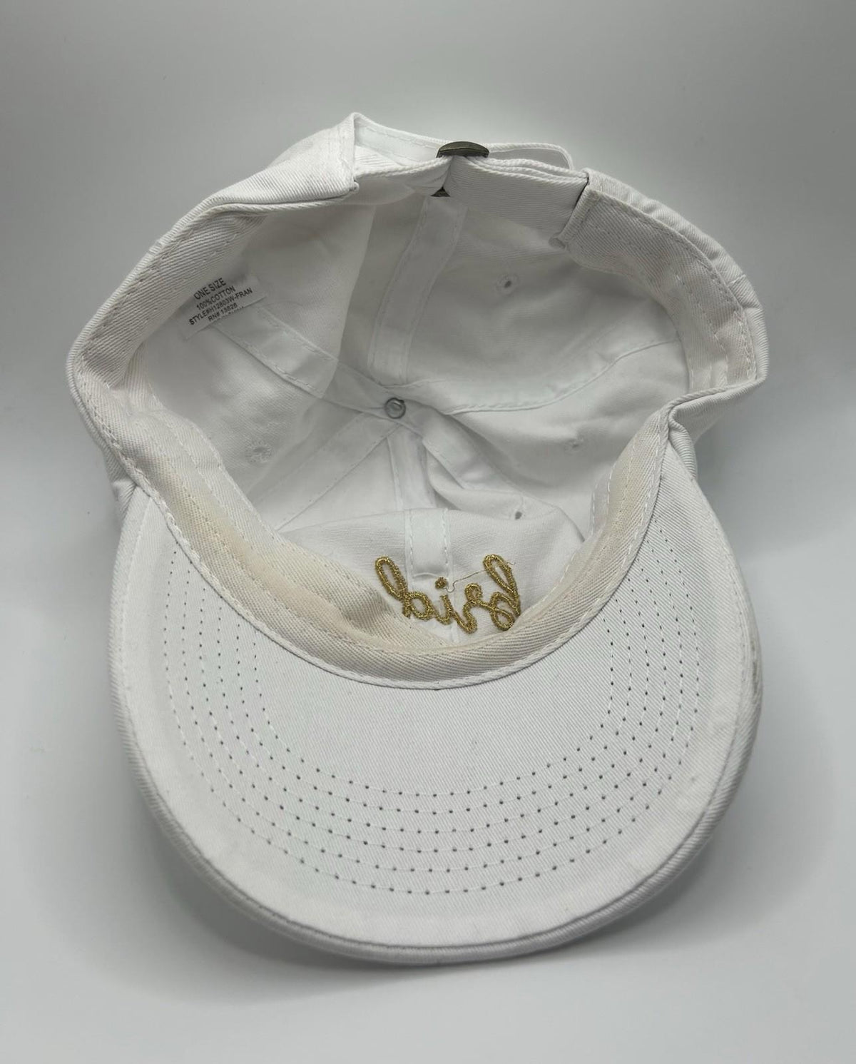 White and Gold "Bride: Baseball Hat