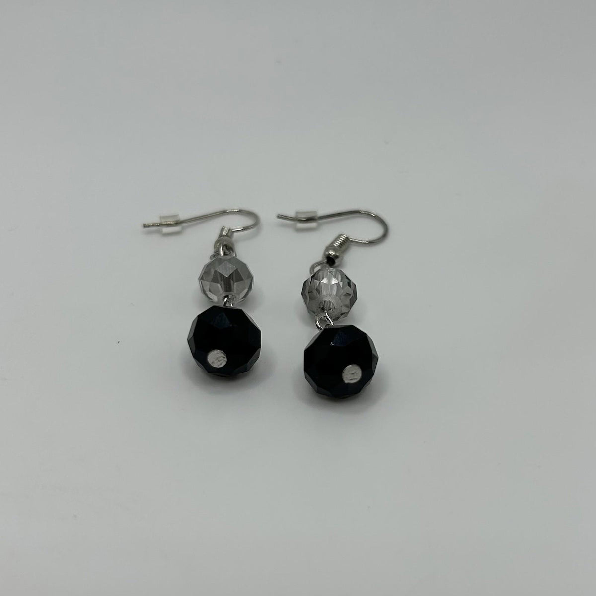 Lovita & Co. Black & Silver Beaded Dangly Earrings