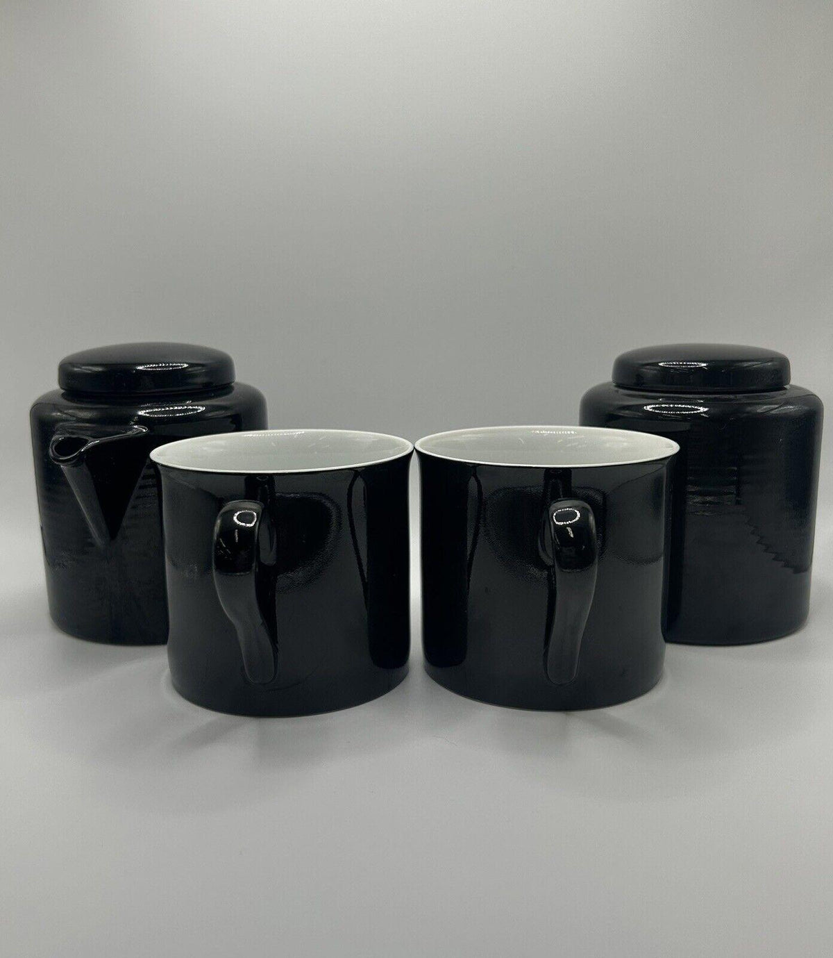 DANSK Midnight Black 4 Piece Tea Set