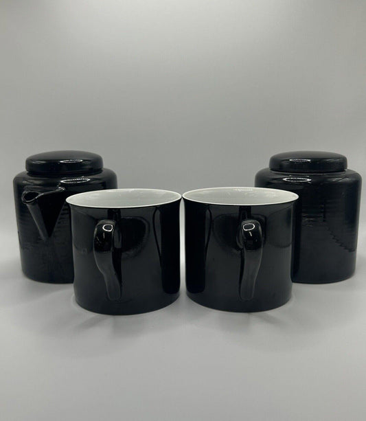 DANSK Midnight Black 4 Piece Tea Set