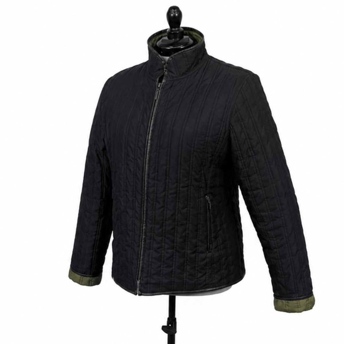 Weatherproof Garment Company Black w/ Olive Green Inside Lightweight Jacket (L)