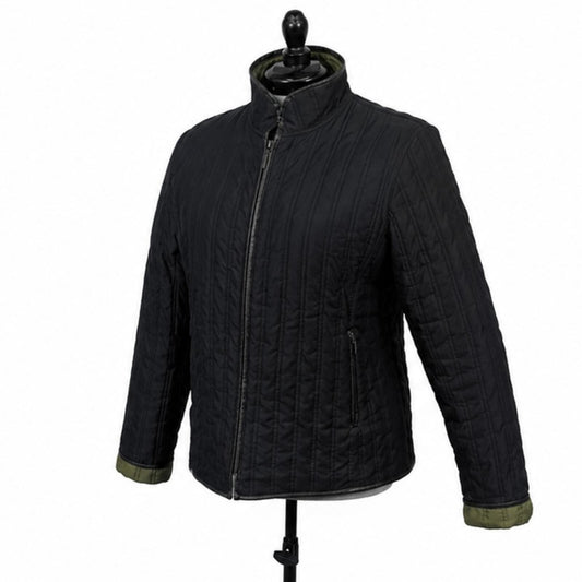 Weatherproof Garment Company Black w/ Olive Green Inside Lightweight Jacket (L)