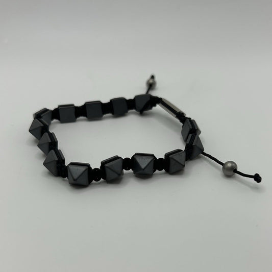 Invicta Jewelry Stainless Steel & Hematite Adjustable Natural Color Bracelet