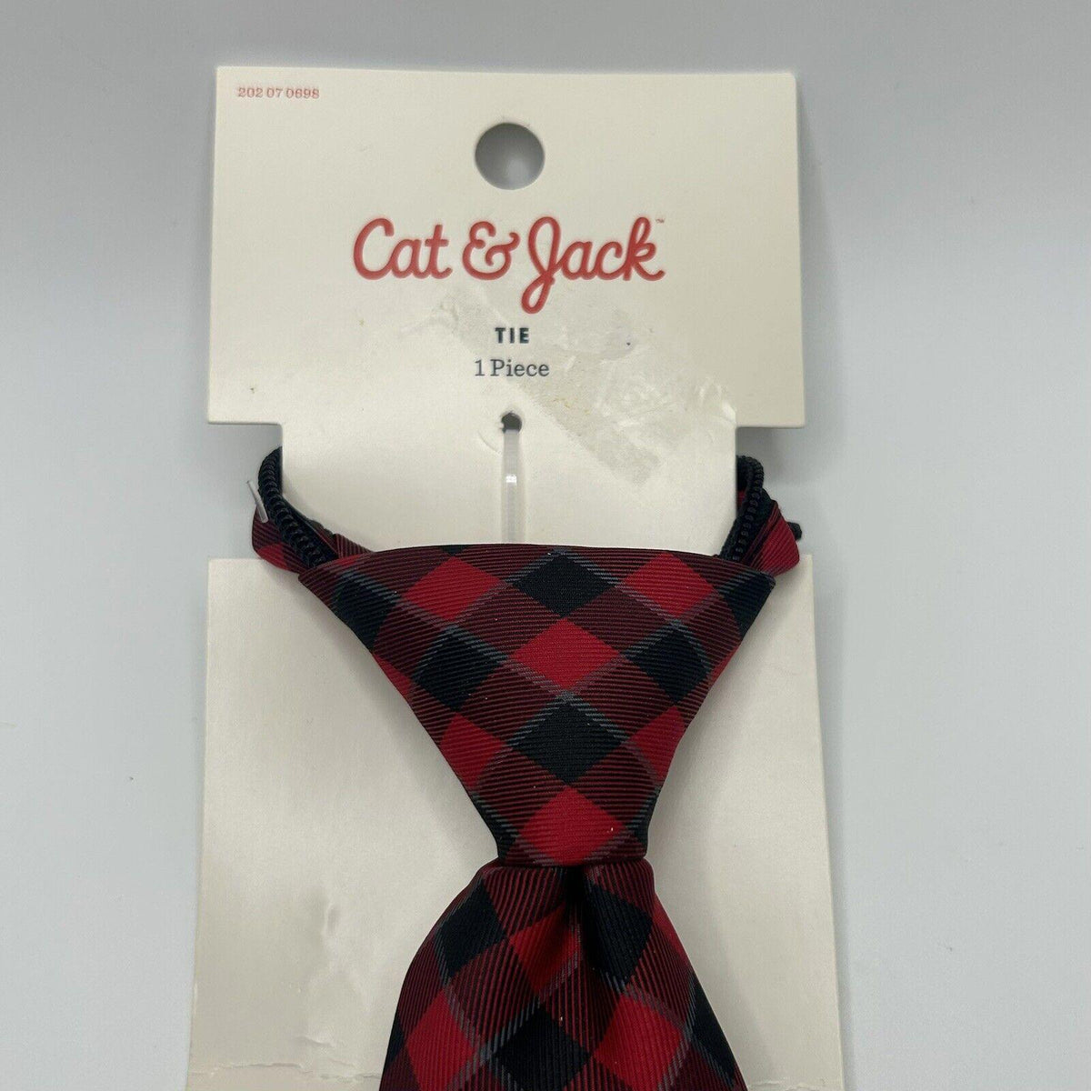 Cat & Jack Red, Gray and Black Plaid Tie (S/M)