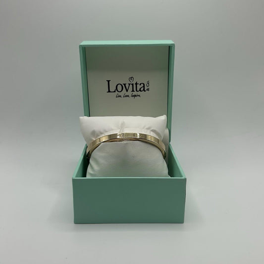 Lovita & Co.  Gold Colored Metal Cuff w/ Crystal Accent Bracelet