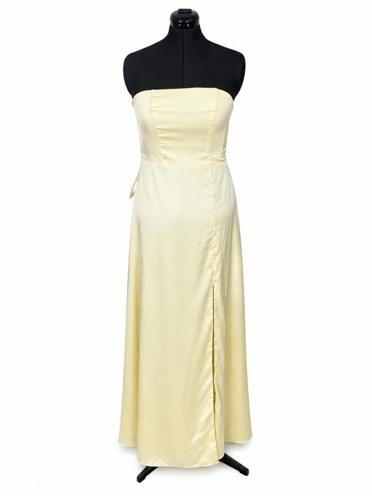 Azazie Wren Lemon Sorbet Stretch Satin A-Line Bridesmaids Dress (Size 10)