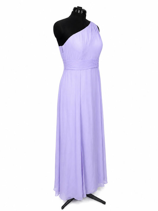 Azazie Dallas Lilac Chiffon A-Line One Shoulder Bridesmaids Dress (Size 14)