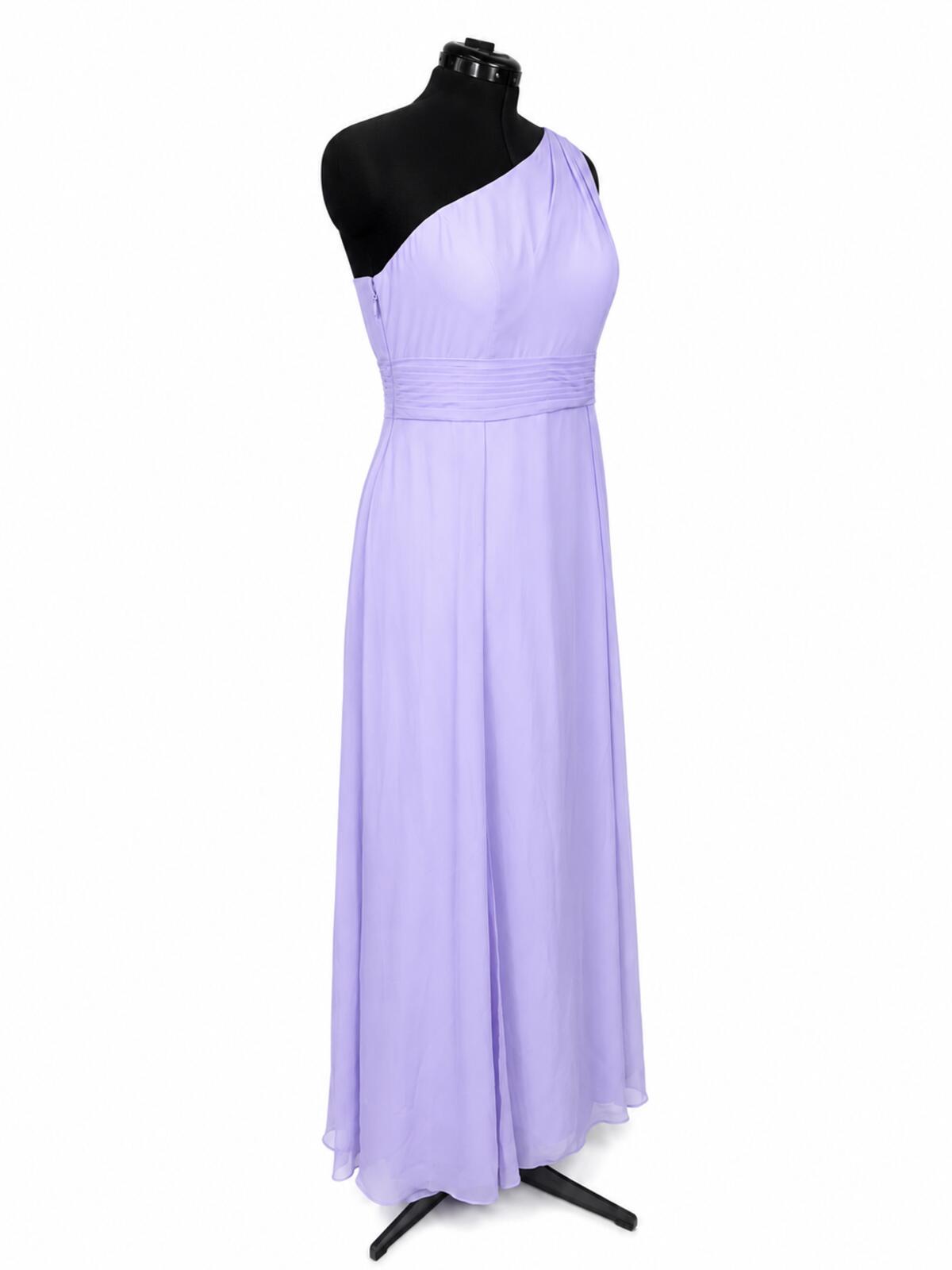 Azazie Dallas Lilac Chiffon A-Line One Shoulder Bridesmaids Dress (Size 14)