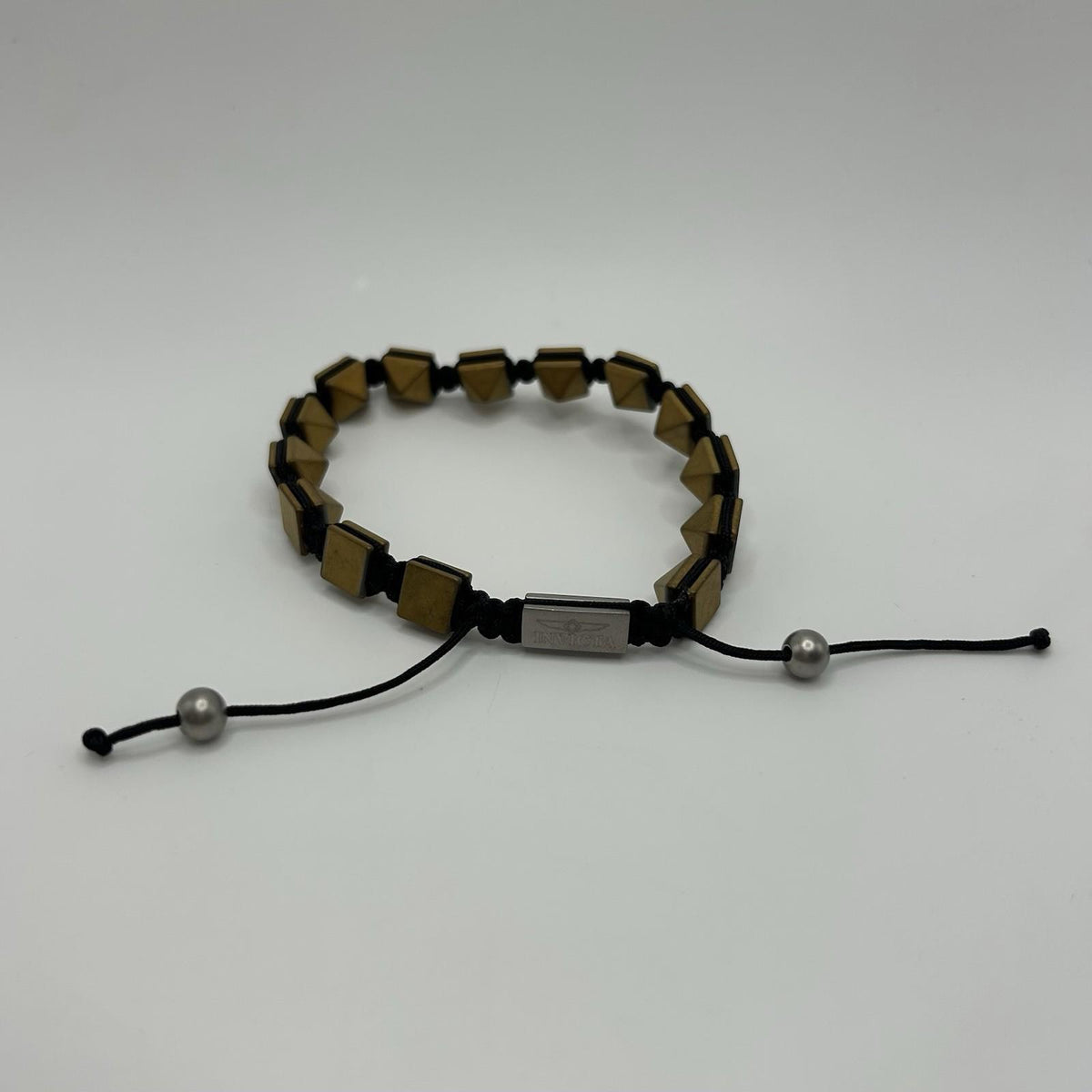 Invicta Jewelry Stainless Steel & Hematite Adjustable Goldtone Bracelet