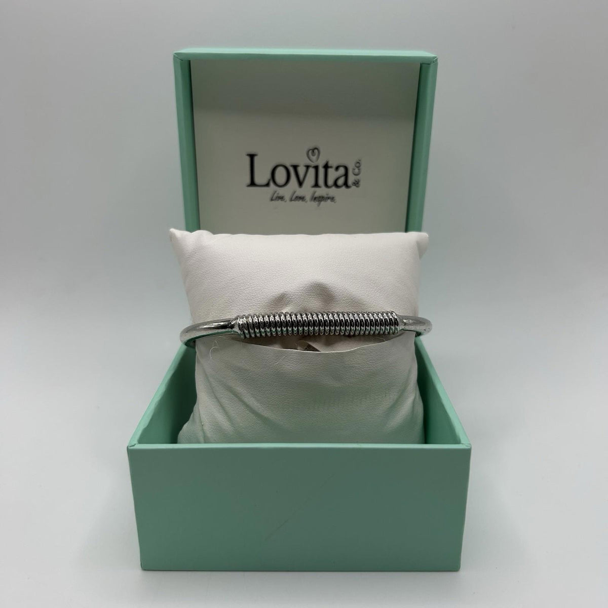 Lovita & Co. Silver Color Spring Hinge Bangle Bracelet