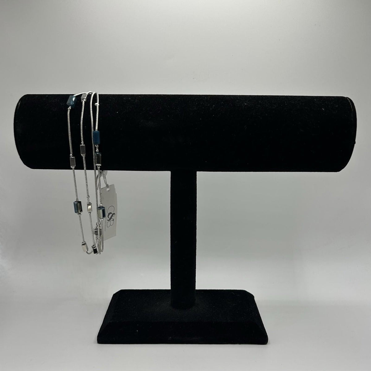 Christopher & Banks Beaded Silver & Blue Layered Bracelet