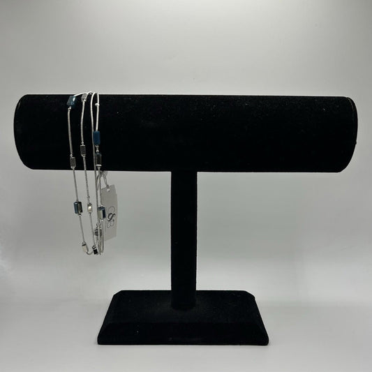 Christopher & Banks Beaded Silver & Blue Layered Bracelet
