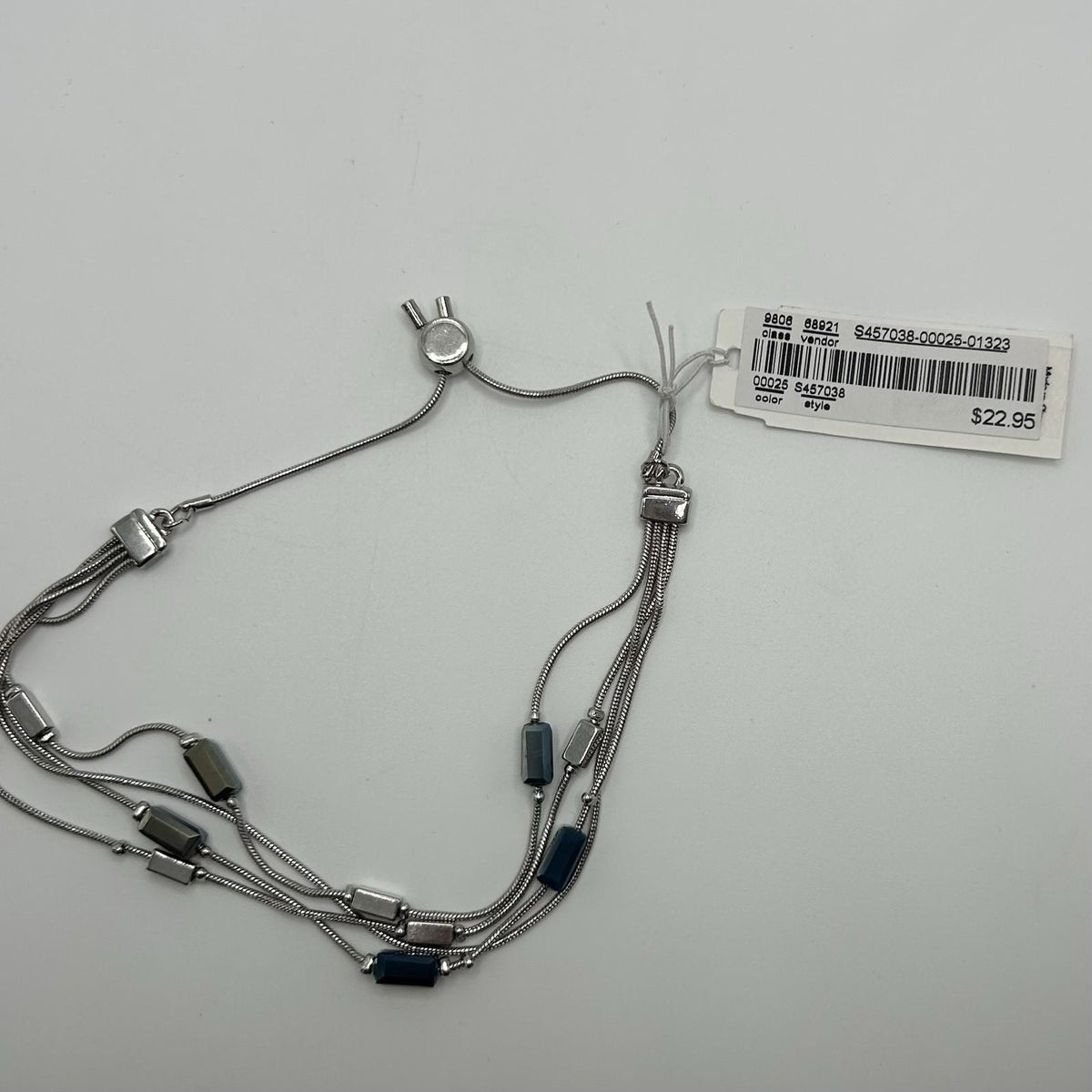 Christopher & Banks Beaded Silver & Blue Layered Bracelet