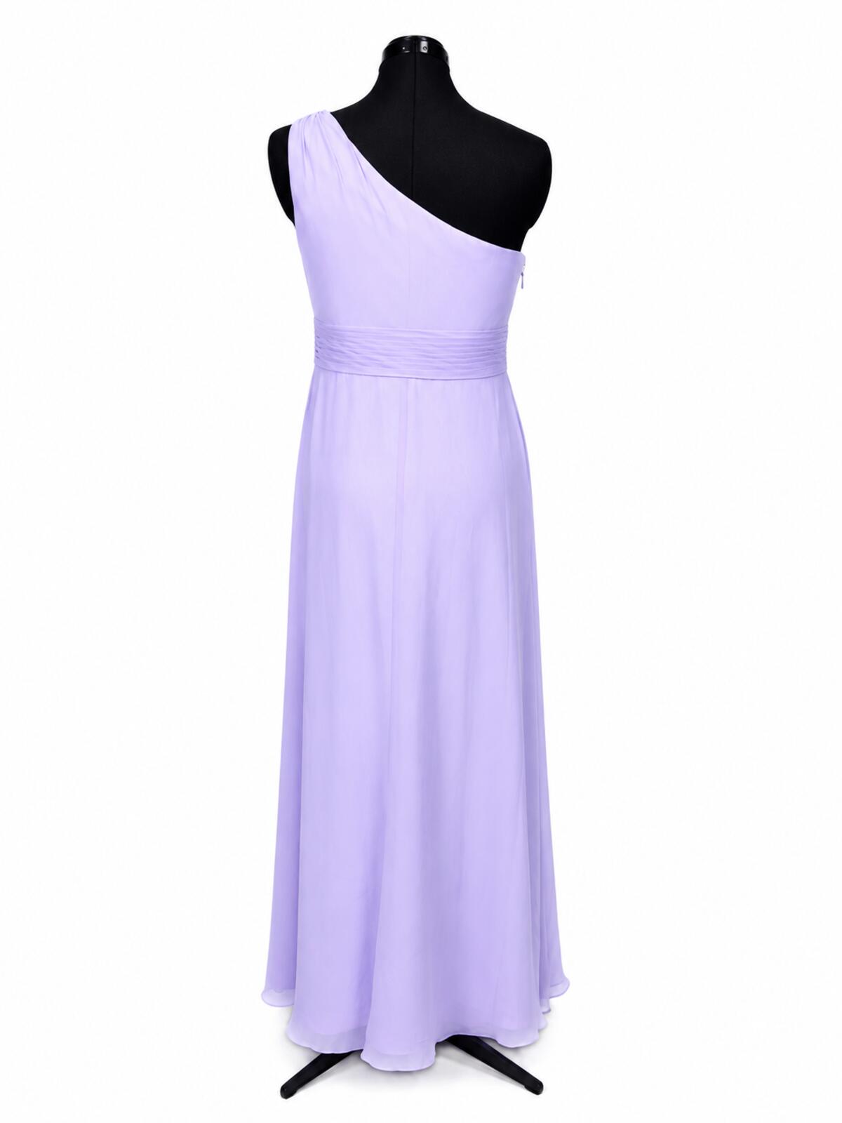Azazie Dallas Lilac Chiffon A-Line One Shoulder Bridesmaids Dress (Size 14)