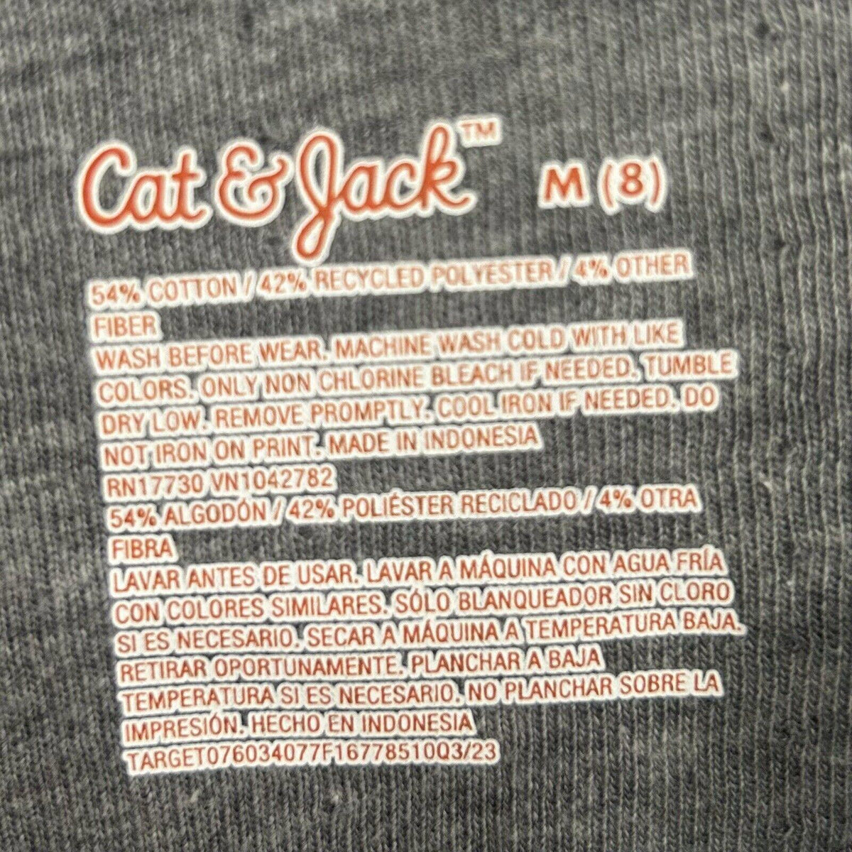 Cat & Jack Dark Gray Waffle Long Sleeve Shirt with Front Pocket (M-8)