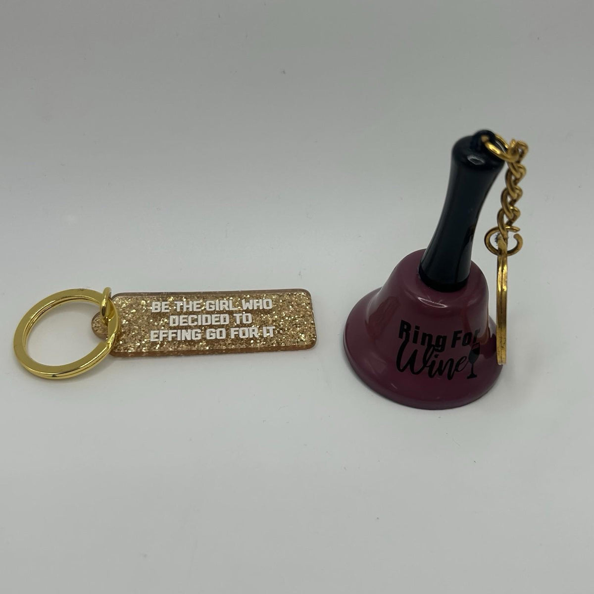 Golden Gems Key Chains, "Ring for Wine" Bell, and Girl Power Gold (2 Count)